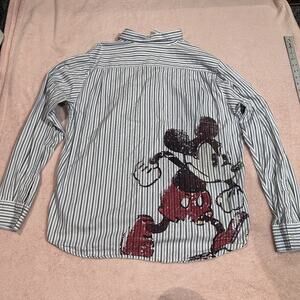 Disney Mens XL Mickey Mouse Striped Pocket Tee Big Graphic Disney Store